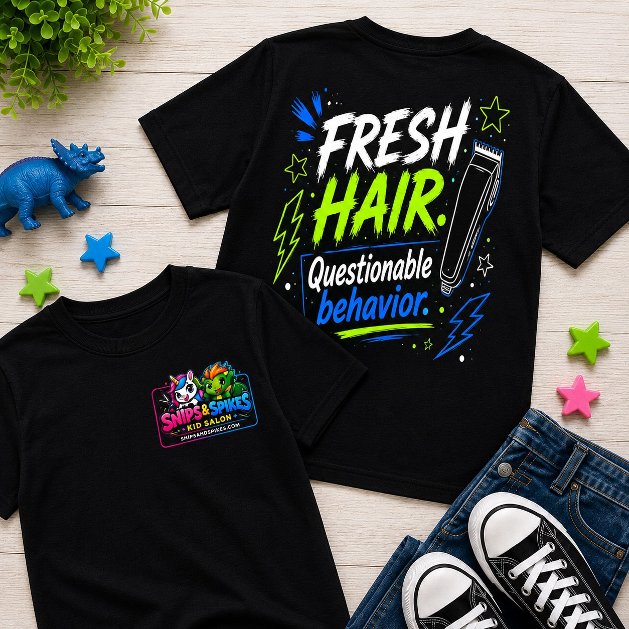 Fresh Hair, Questionable Behavior Kids T-Shirt